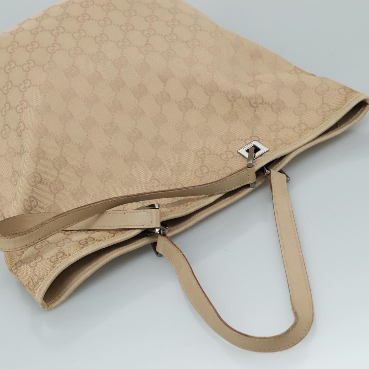GUCCI GG Canvas Tote Bag Beige 31243 Auth fm4274