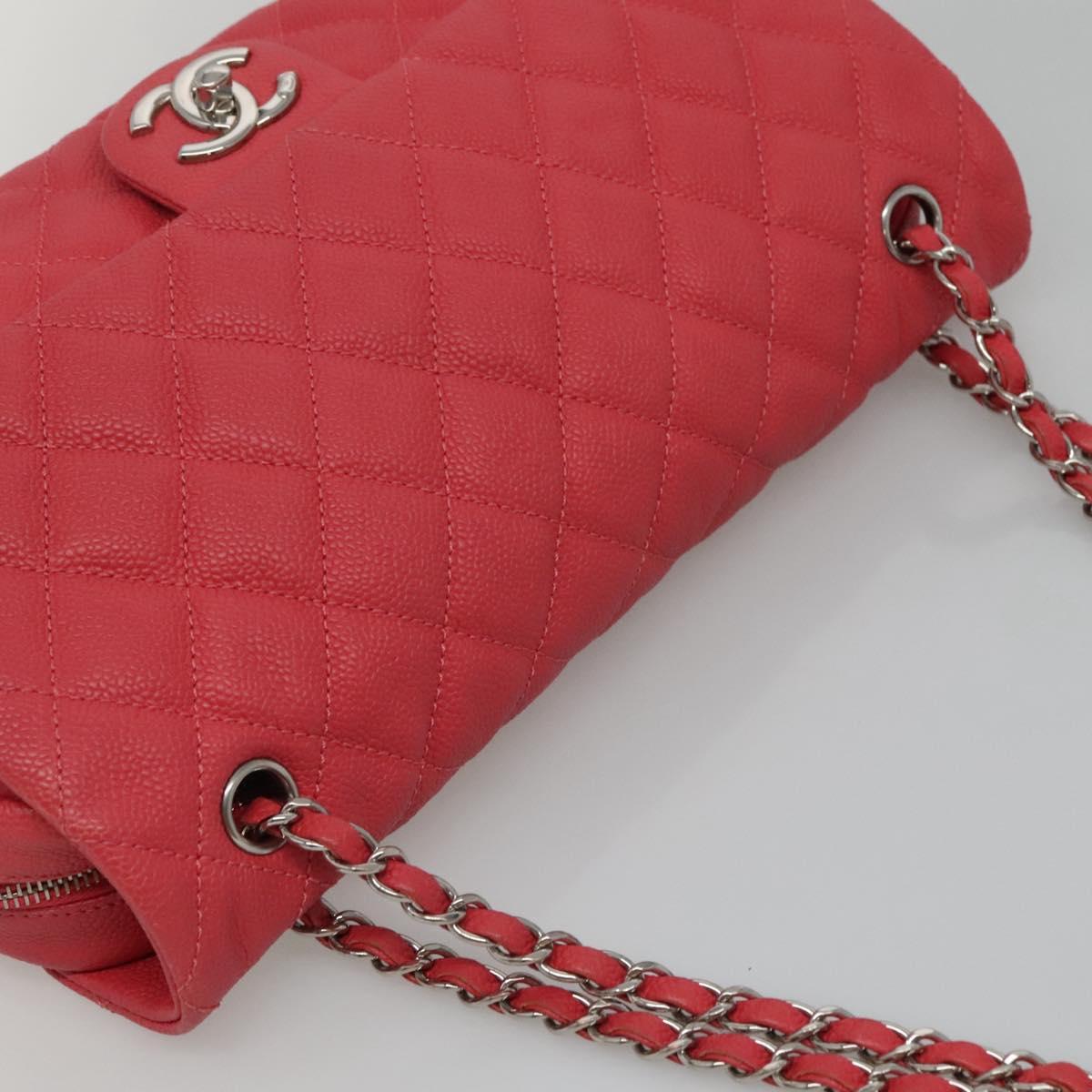 CHANEL Matelasse 31 Chain Shoulder Bag Calf Skin Pink CC Auth fm4289A