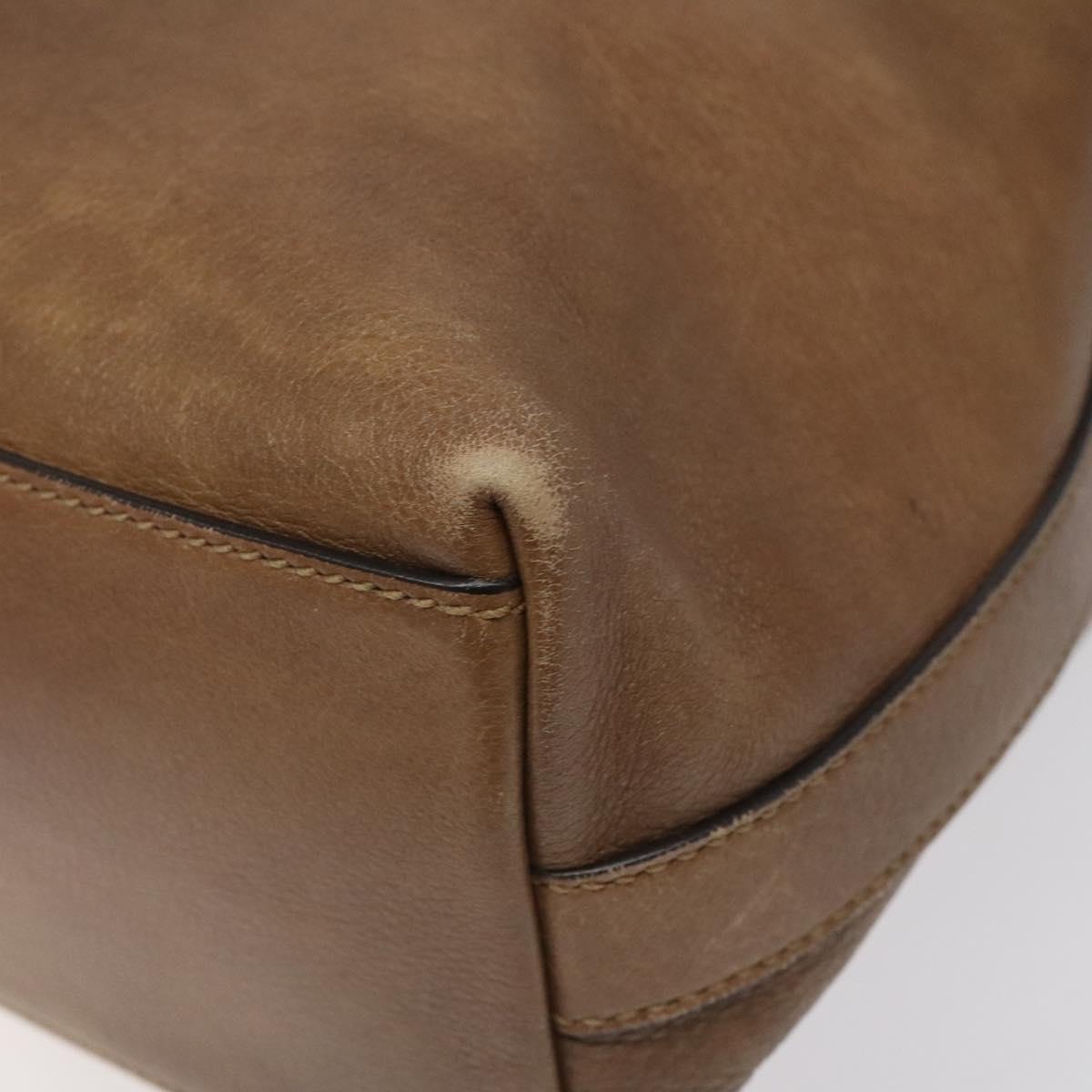 GUCCI Shoulder Bag Leather Brown Silver 326514 Auth fm4360