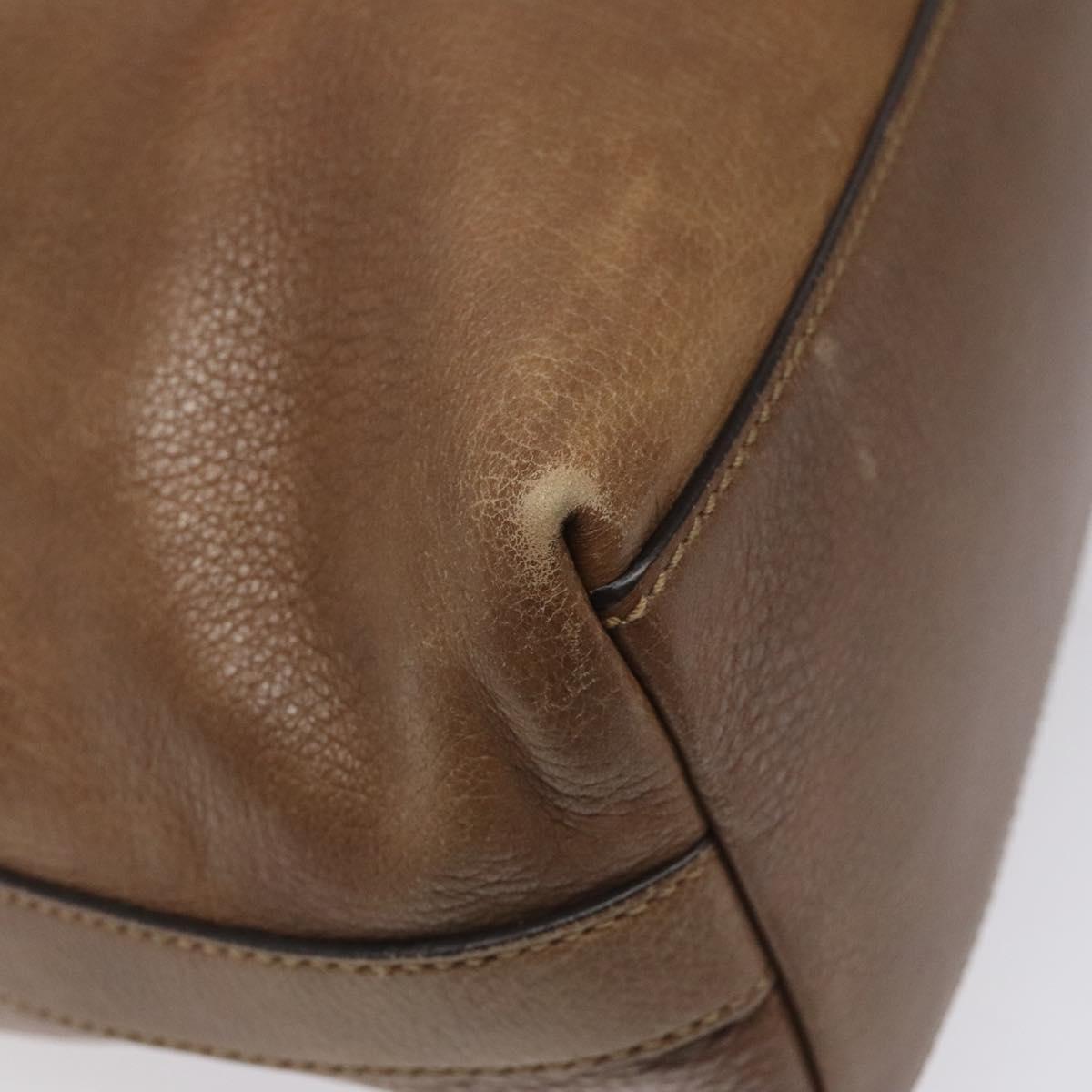 GUCCI Shoulder Bag Leather Brown Silver 326514 Auth fm4360