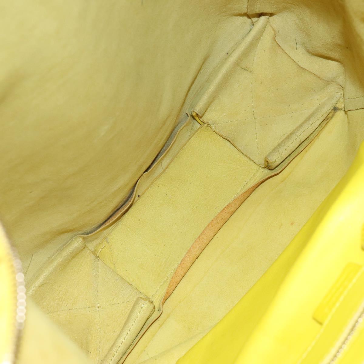 CELINE Hand Bag Leather Yellow Auth fm4363