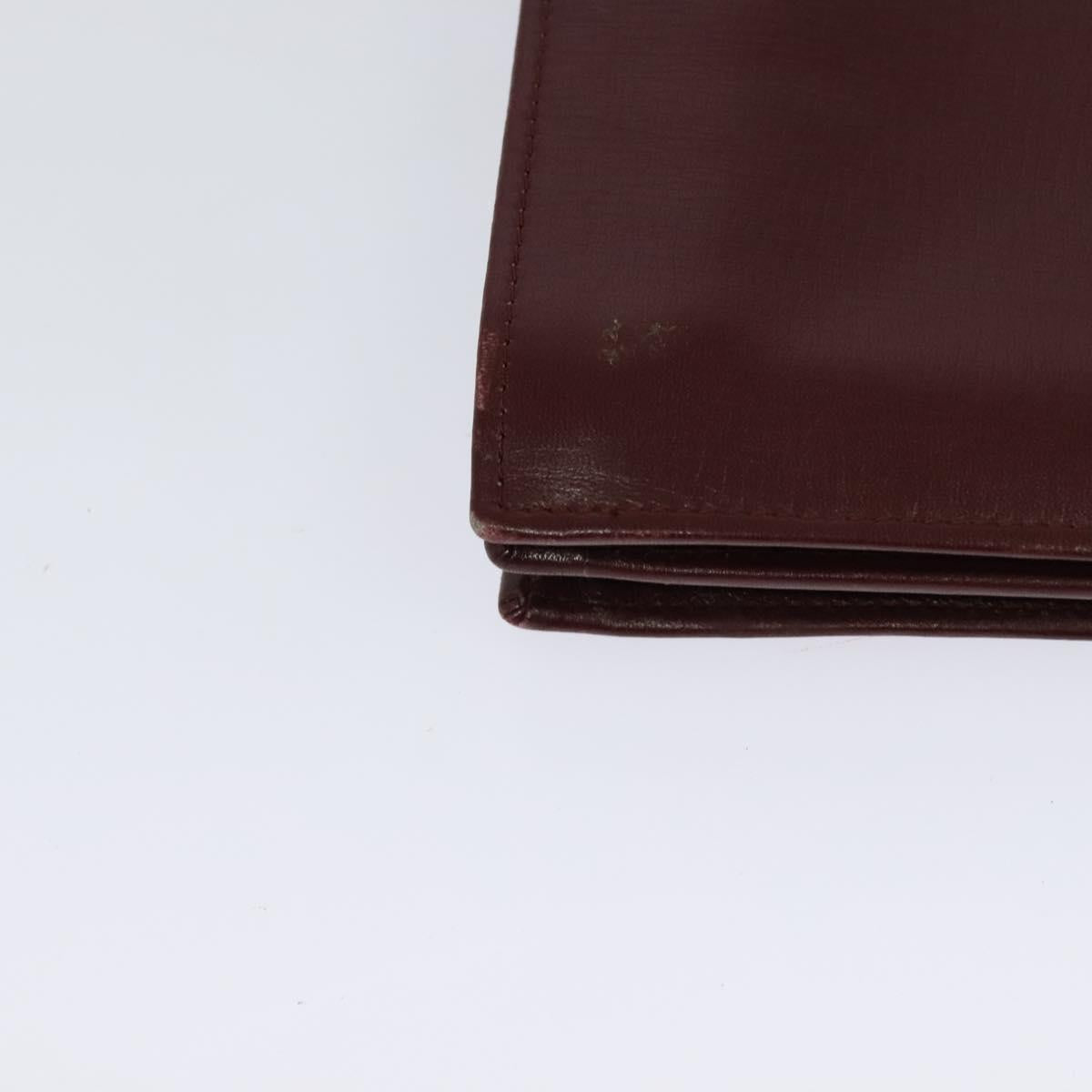 CARTIER Must Line Shoulder Bag Leather Bordeaux Gold Auth fm4381