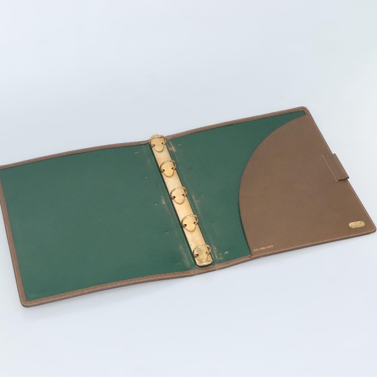 GUCCI Web Sherry Line Day Planner Cover Leather Red Brown Green Auth fm4440