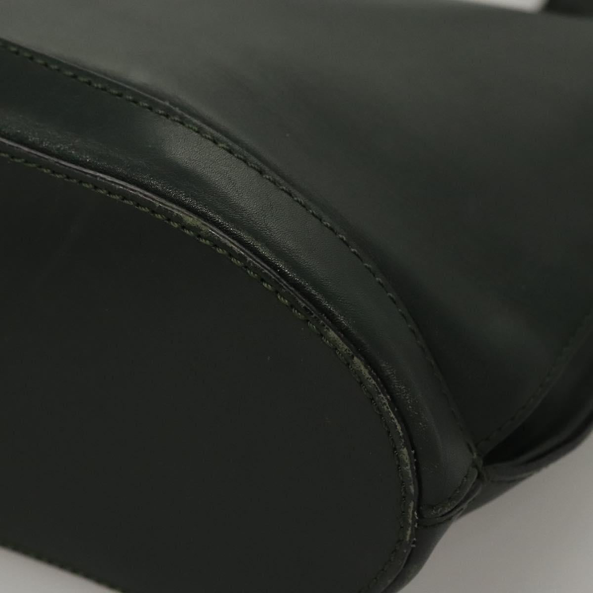 CELINE Shoulder Bag Leather Green Gold Auth fm4450