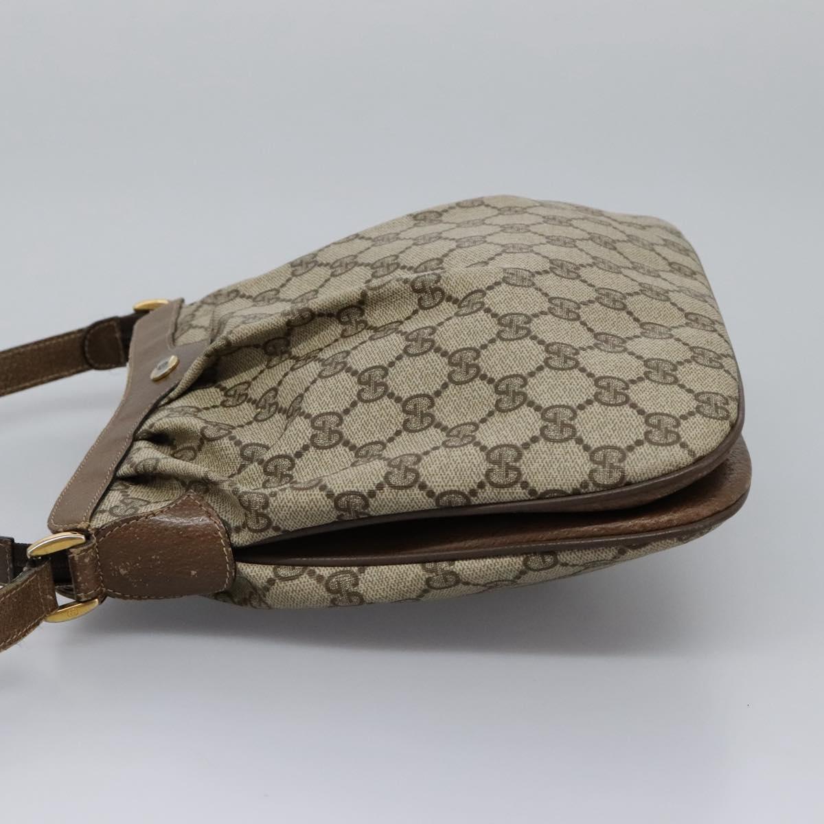 GUCCI GG Supreme Shoulder Bag PVC Beige Gold 72.02.059 Auth fm4459