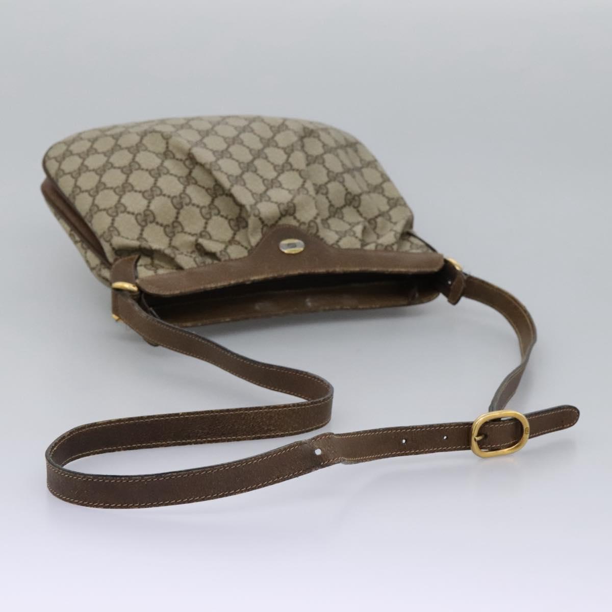 GUCCI GG Supreme Shoulder Bag PVC Beige Gold 72.02.059 Auth fm4459