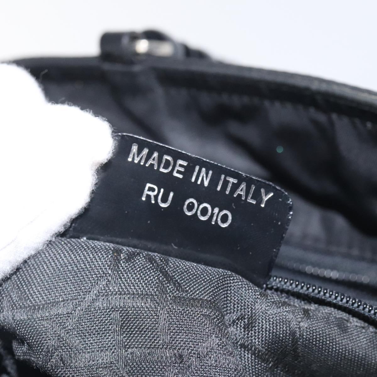 Christian Dior Tote Bag Nylon Black Silver Auth fm4460