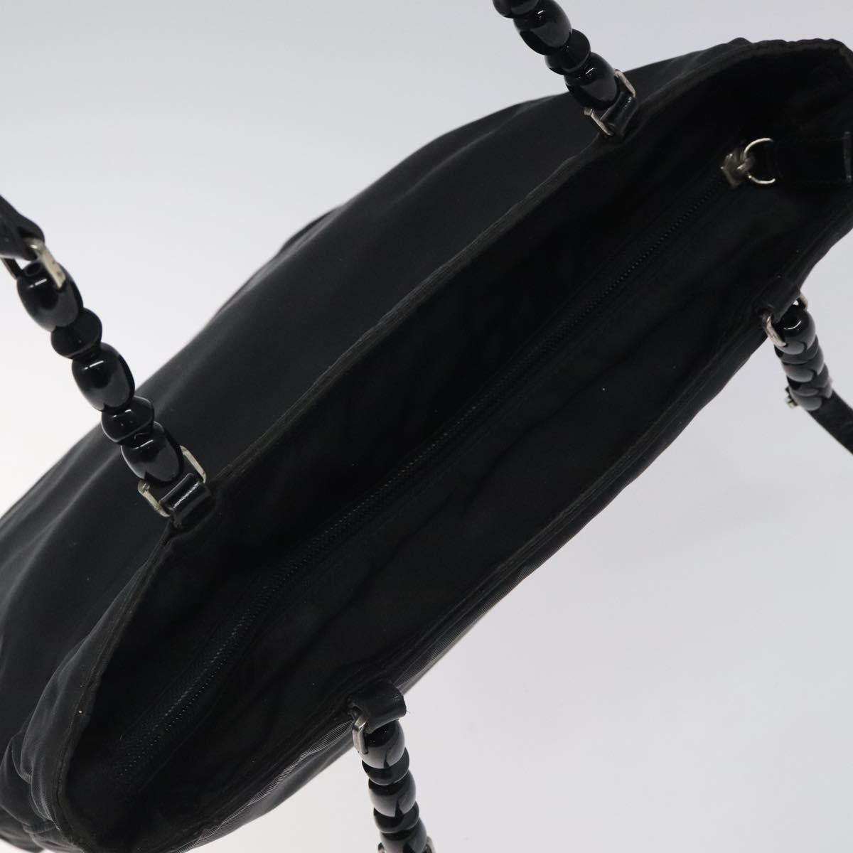 Christian Dior Tote Bag Nylon Black Silver Auth fm4460