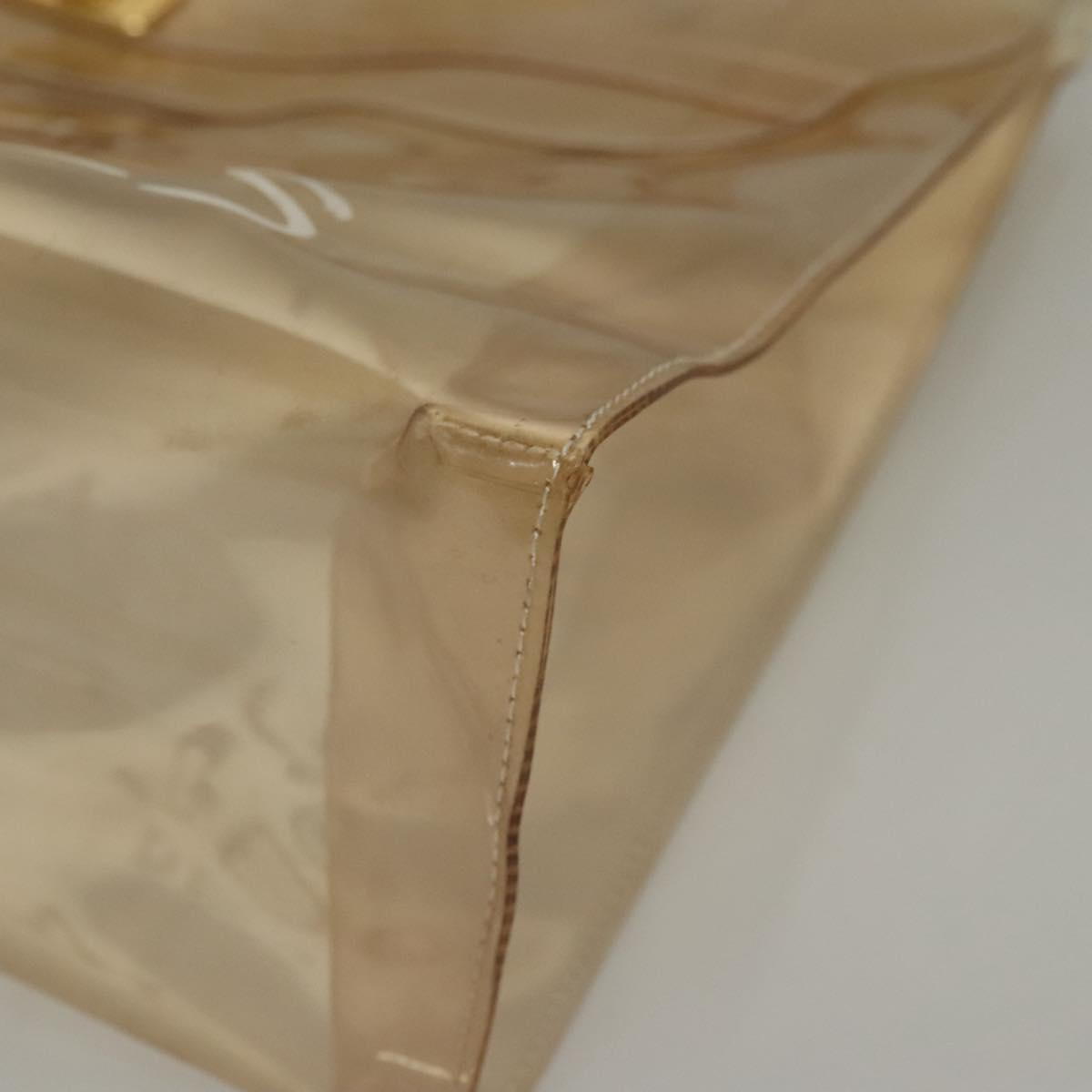 HERMES Vinyl Kelly Hand Bag Vinyl Clear Auth fm4479