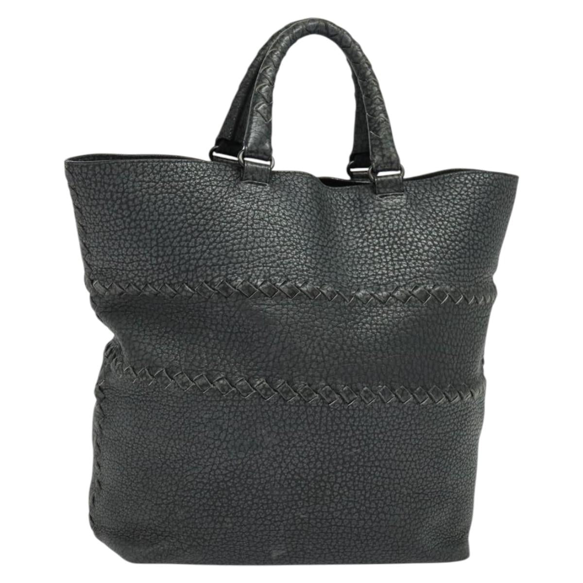 BOTTEGA VENETA Tote Bag Leather Gray 222336 Auth fm4480