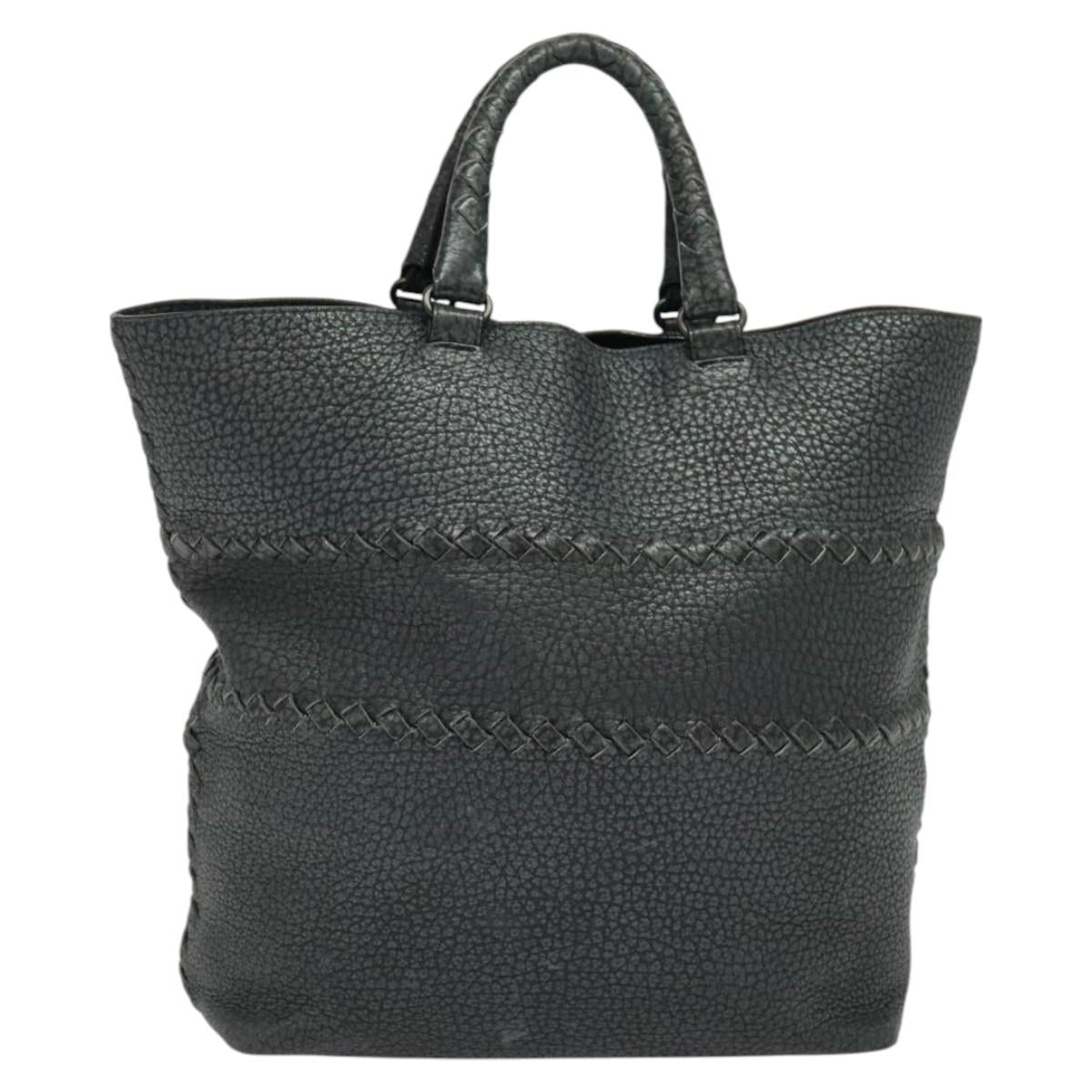 BOTTEGA VENETA Tote Bag Leather Gray 222336 Auth fm4480