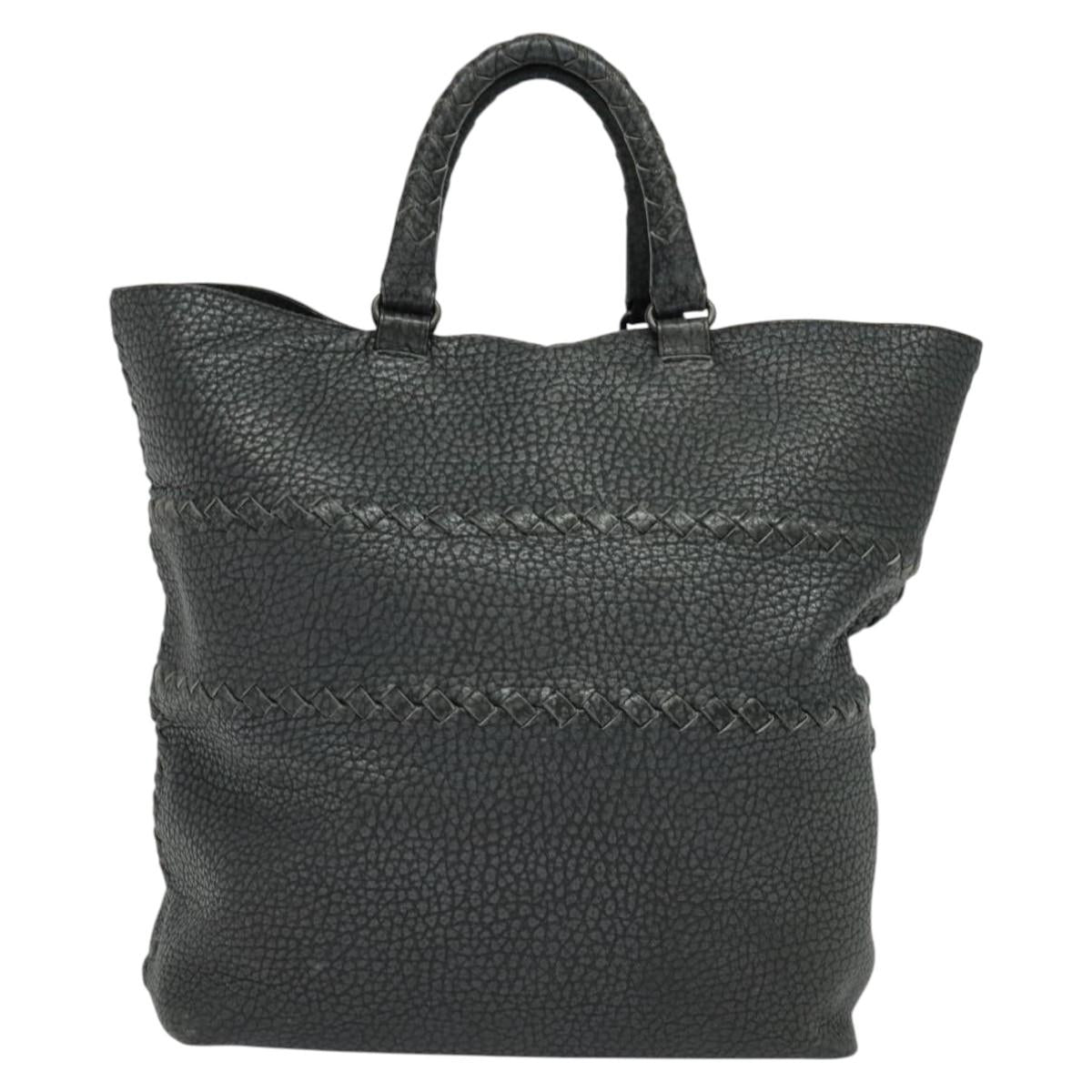 BOTTEGA VENETA Tote Bag Leather Gray 222336 Auth fm4480