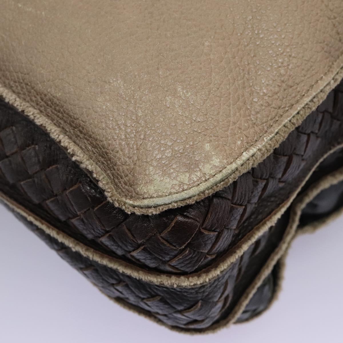 BOTTEGA VENETA Business Bag Leather 2way Beige Auth fm4481