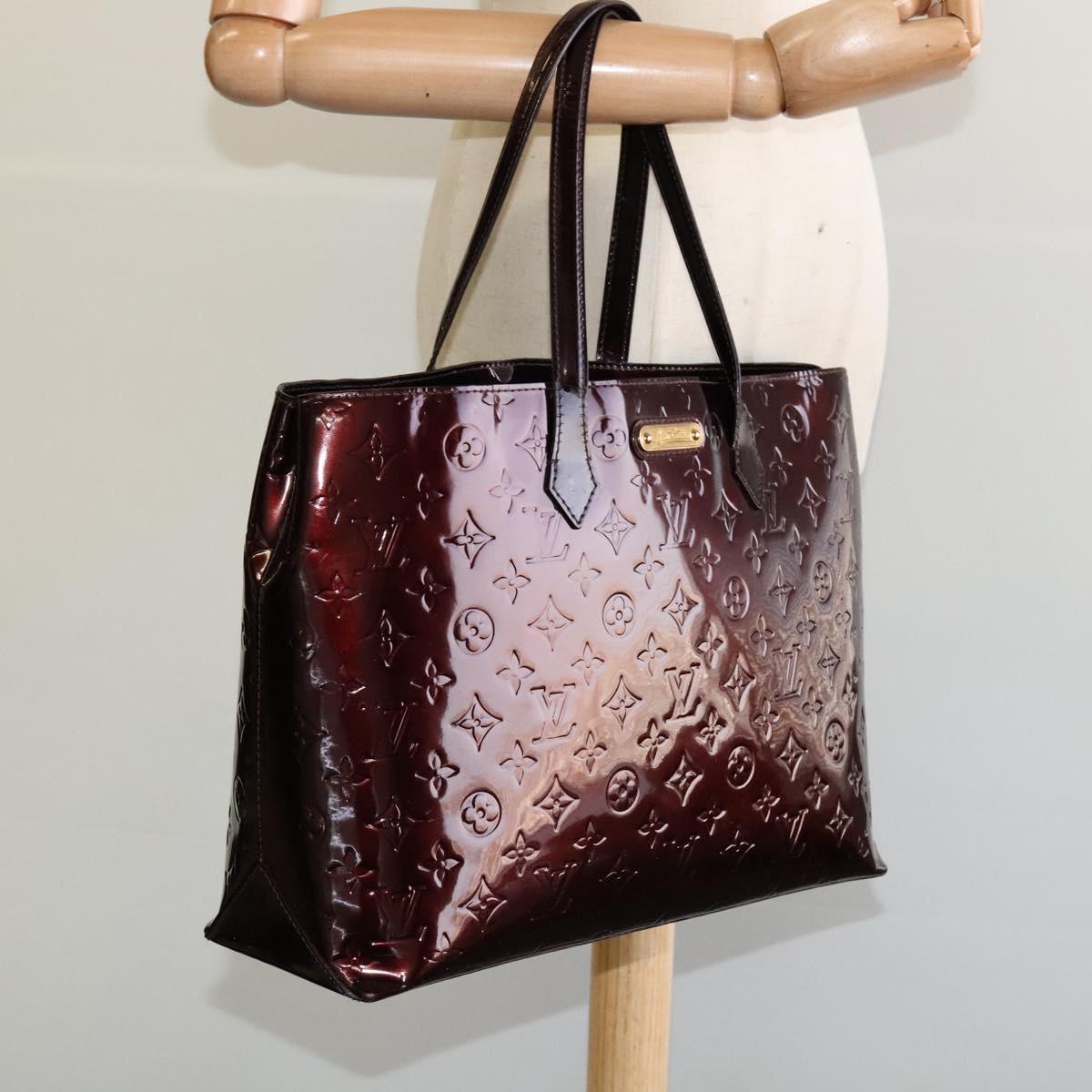 LOUIS VUITTON Monogram Vernis Wilshire MM Bag Rouge Favist M91646 LV Auth fm4498
