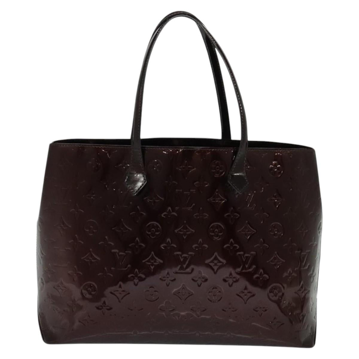 LOUIS VUITTON Monogram Vernis Wilshire MM Bag Rouge Favist M91646 LV Auth fm4498