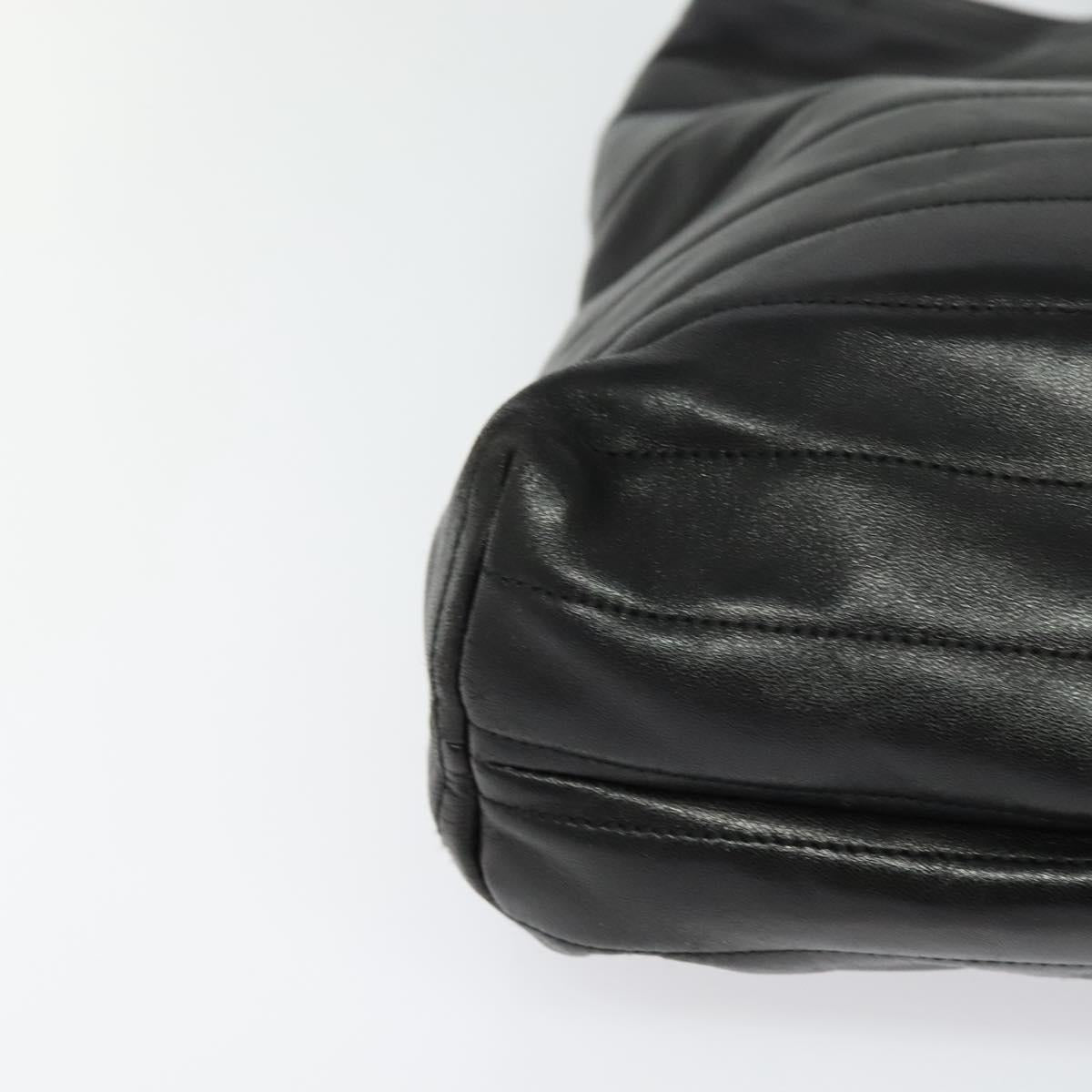 GUCCI Hand Bag Leather Black Auth fm4522