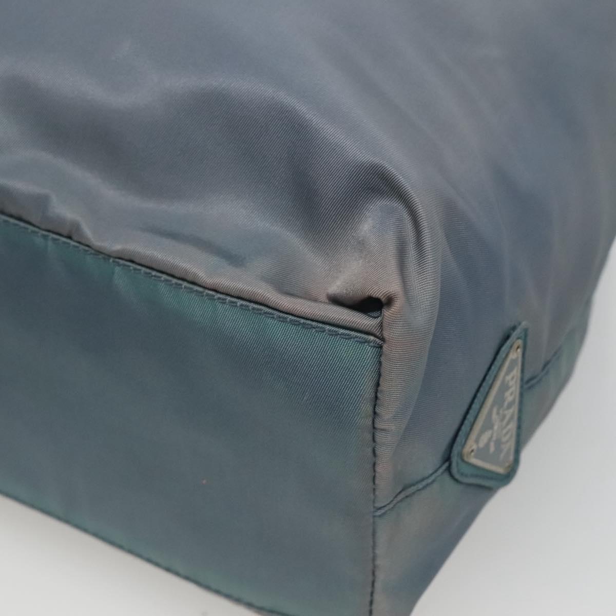 PRADA Hand Bag Nylon plastic Light Blue Silver clear Auth fm4546