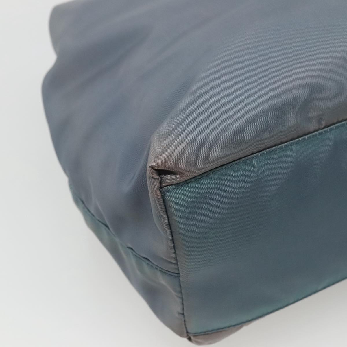 PRADA Hand Bag Nylon plastic Light Blue Silver clear Auth fm4546