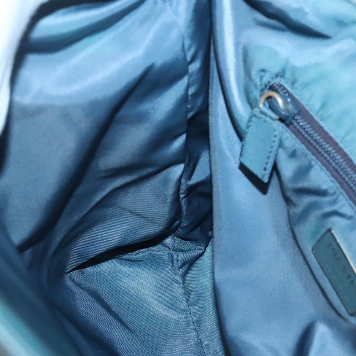 PRADA Hand Bag Nylon plastic Light Blue Silver clear Auth fm4546