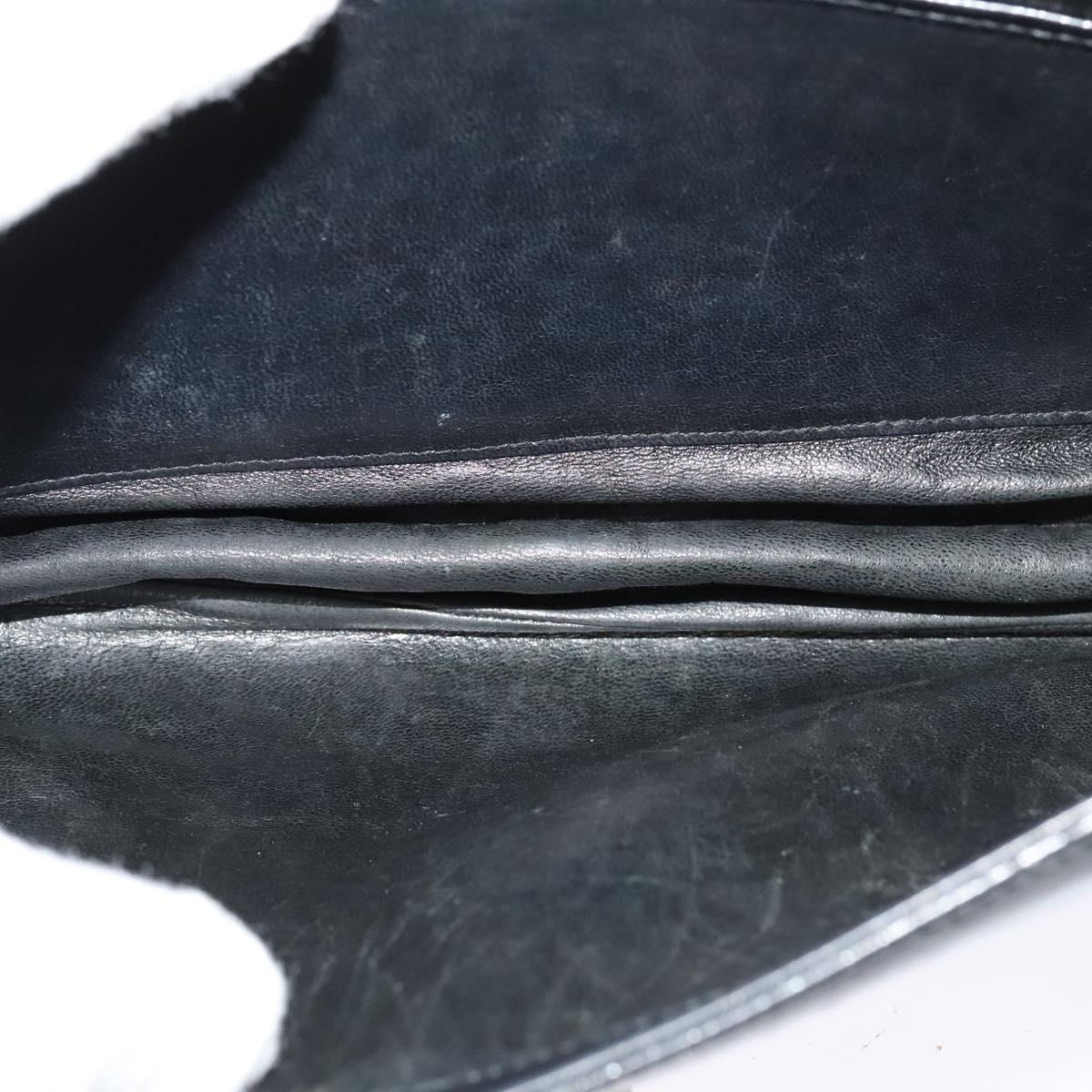 GUCCI Shoulder Bag Leather Black Gold Auth fm4548