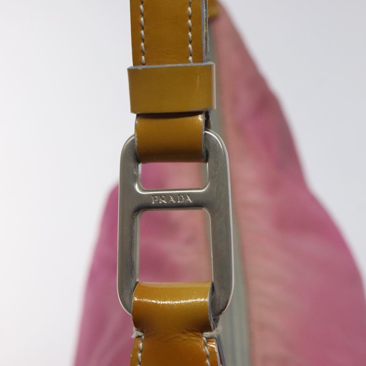 PRADA Shoulder Bag Nylon Pink Silver Auth fm4561