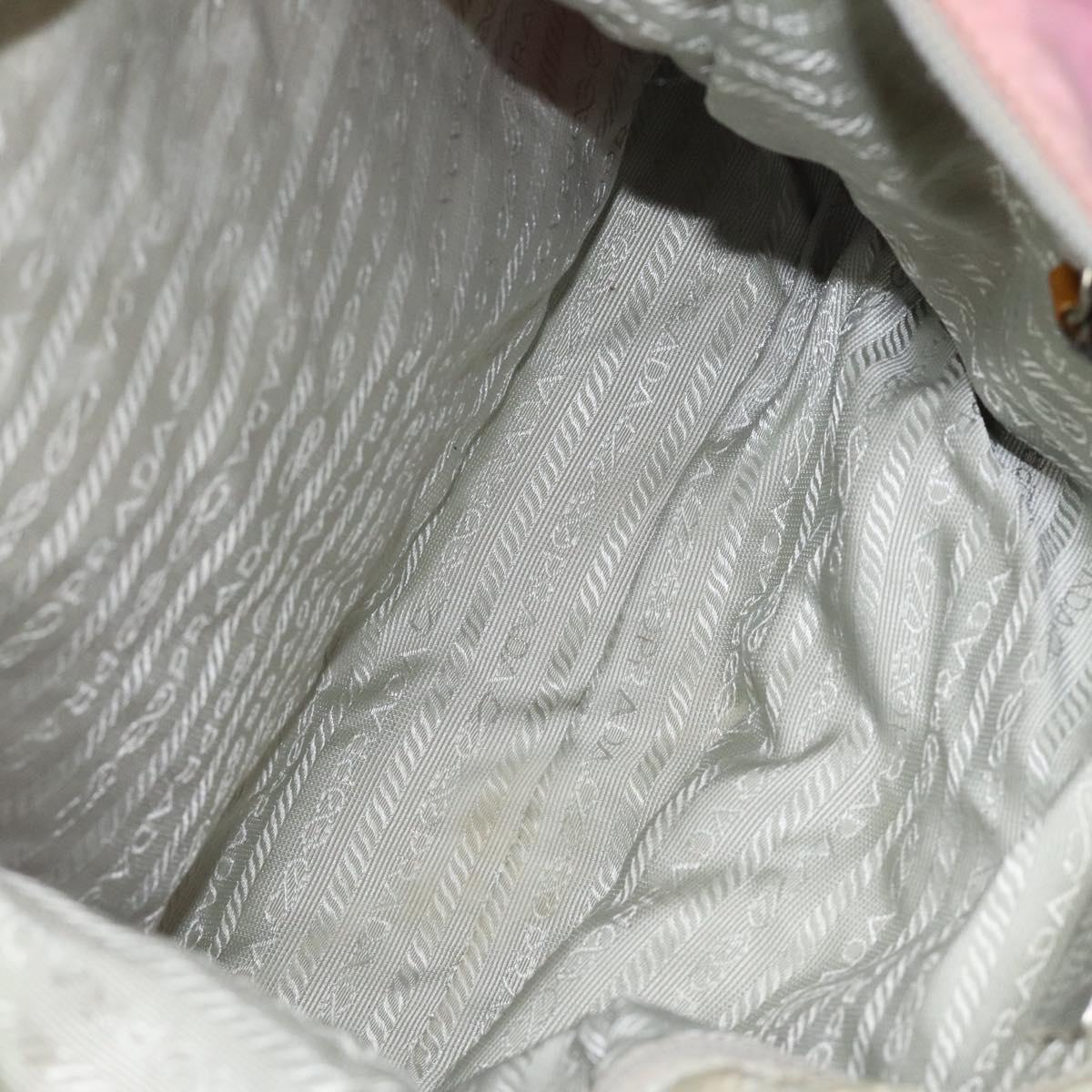 PRADA Shoulder Bag Nylon Pink Silver Auth fm4561