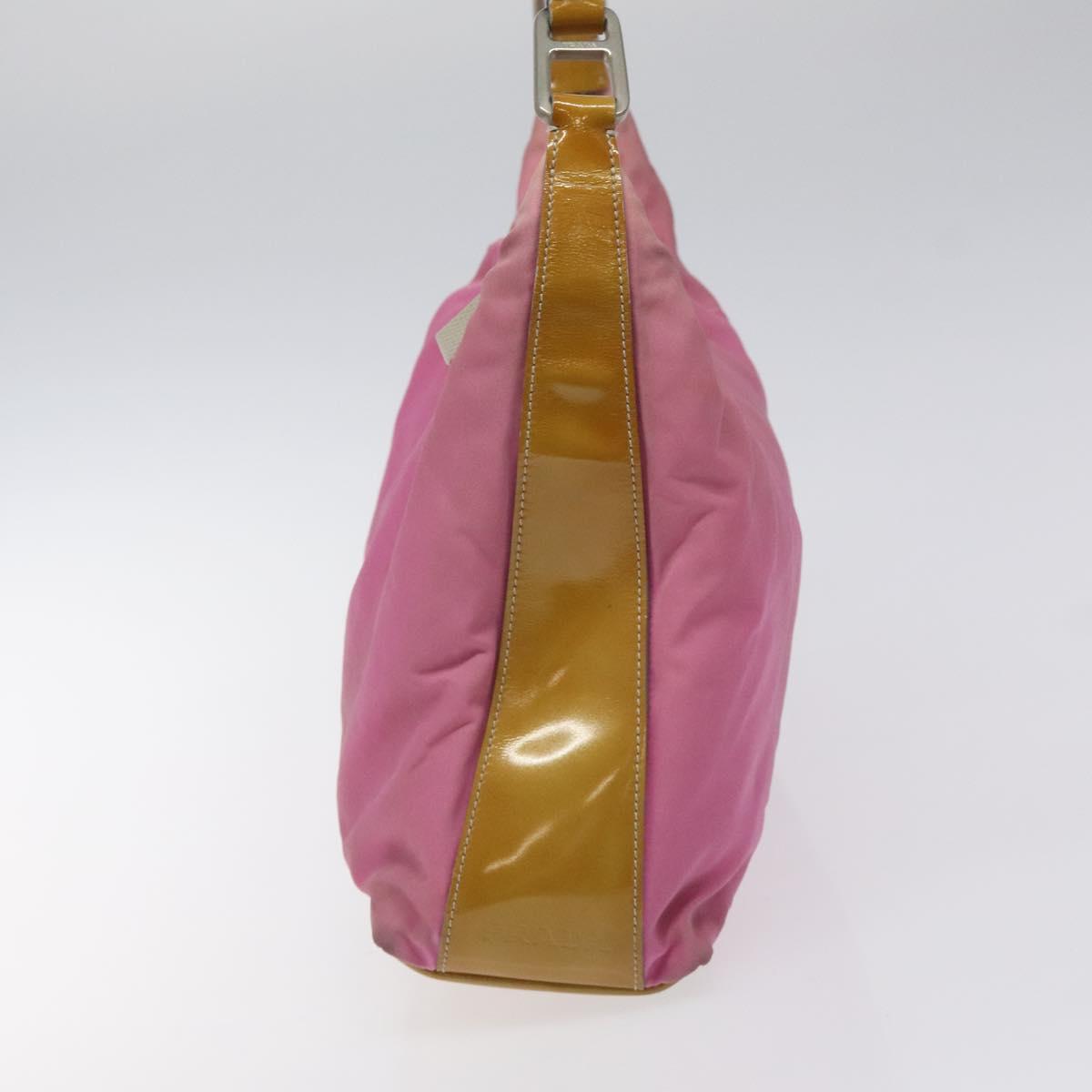 PRADA Shoulder Bag Nylon Pink Silver Auth fm4561