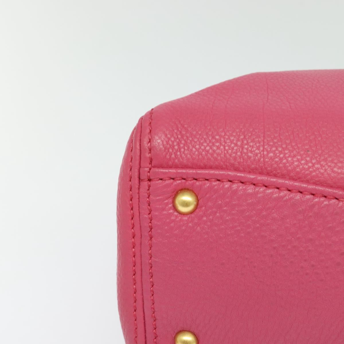 Miu Miu Vittello Caribbean Hand Bag Leather 2way Pink Gold Auth fm4567