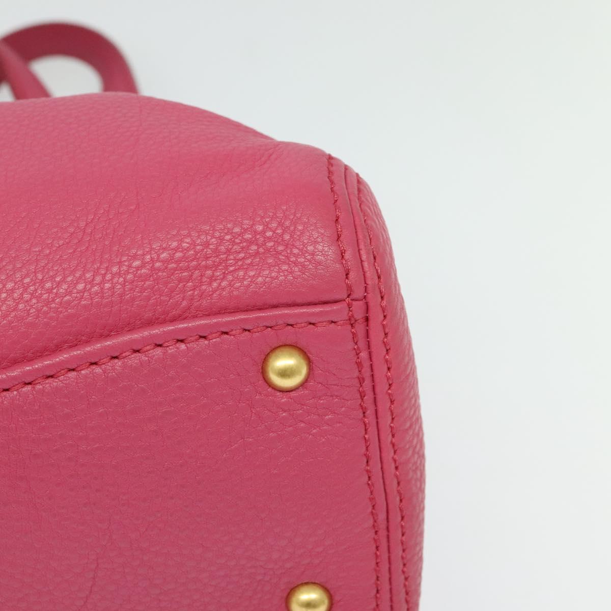 Miu Miu Vittello Caribbean Hand Bag Leather 2way Pink Gold Auth fm4567