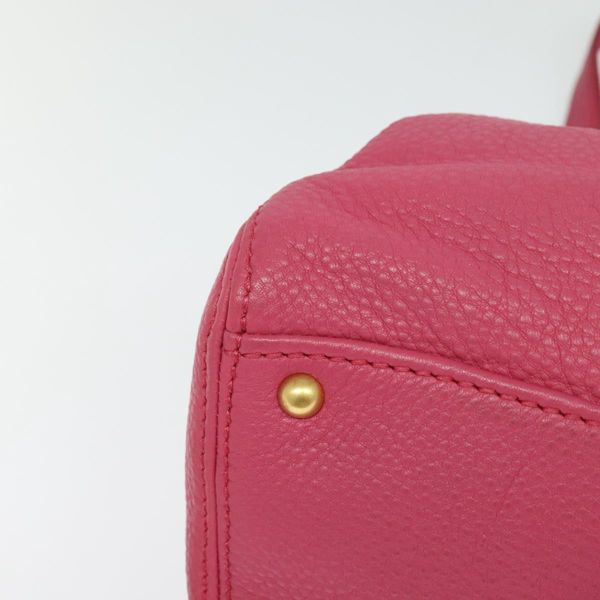 Miu Miu Vittello Caribbean Hand Bag Leather 2way Pink Gold Auth fm4567