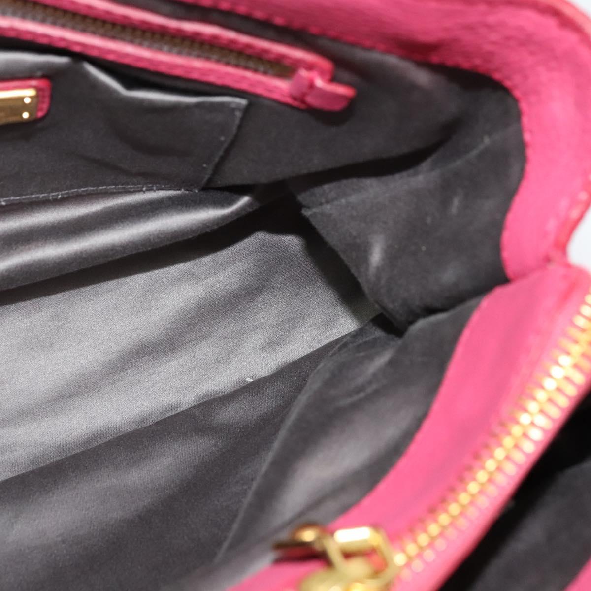 Miu Miu Vittello Caribbean Hand Bag Leather 2way Pink Gold Auth fm4567