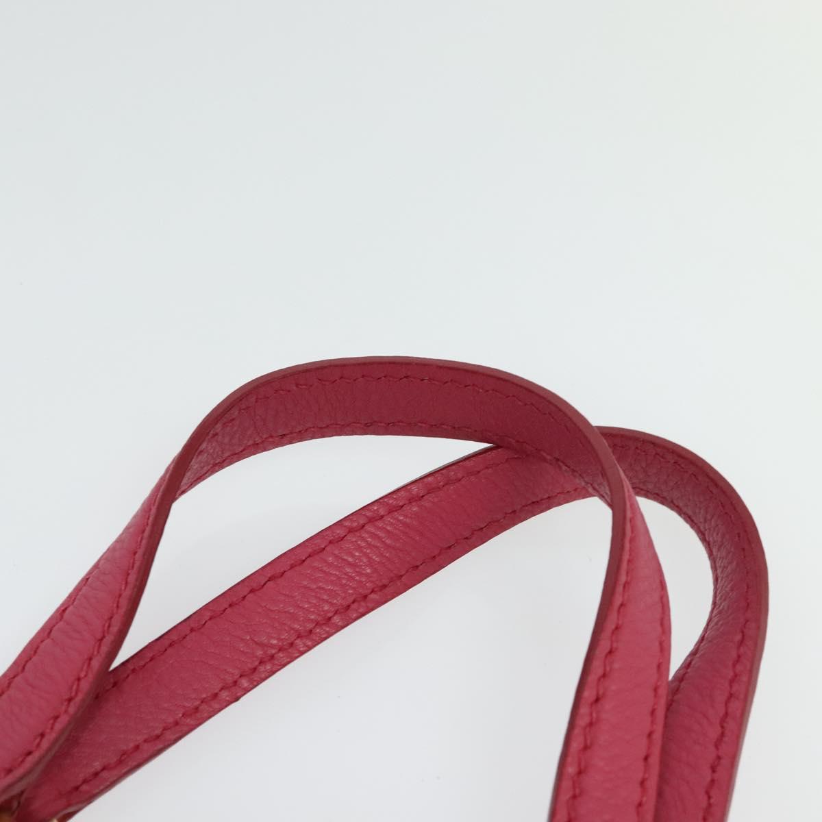 Miu Miu Vittello Caribbean Hand Bag Leather 2way Pink Gold Auth fm4567