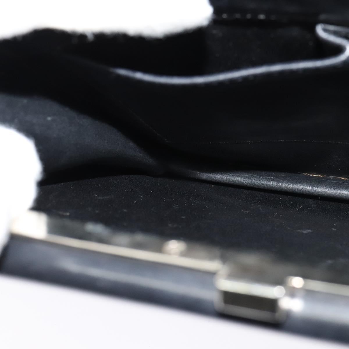 CELINE Shoulder Bag Leather Black Gold Auth fm4568