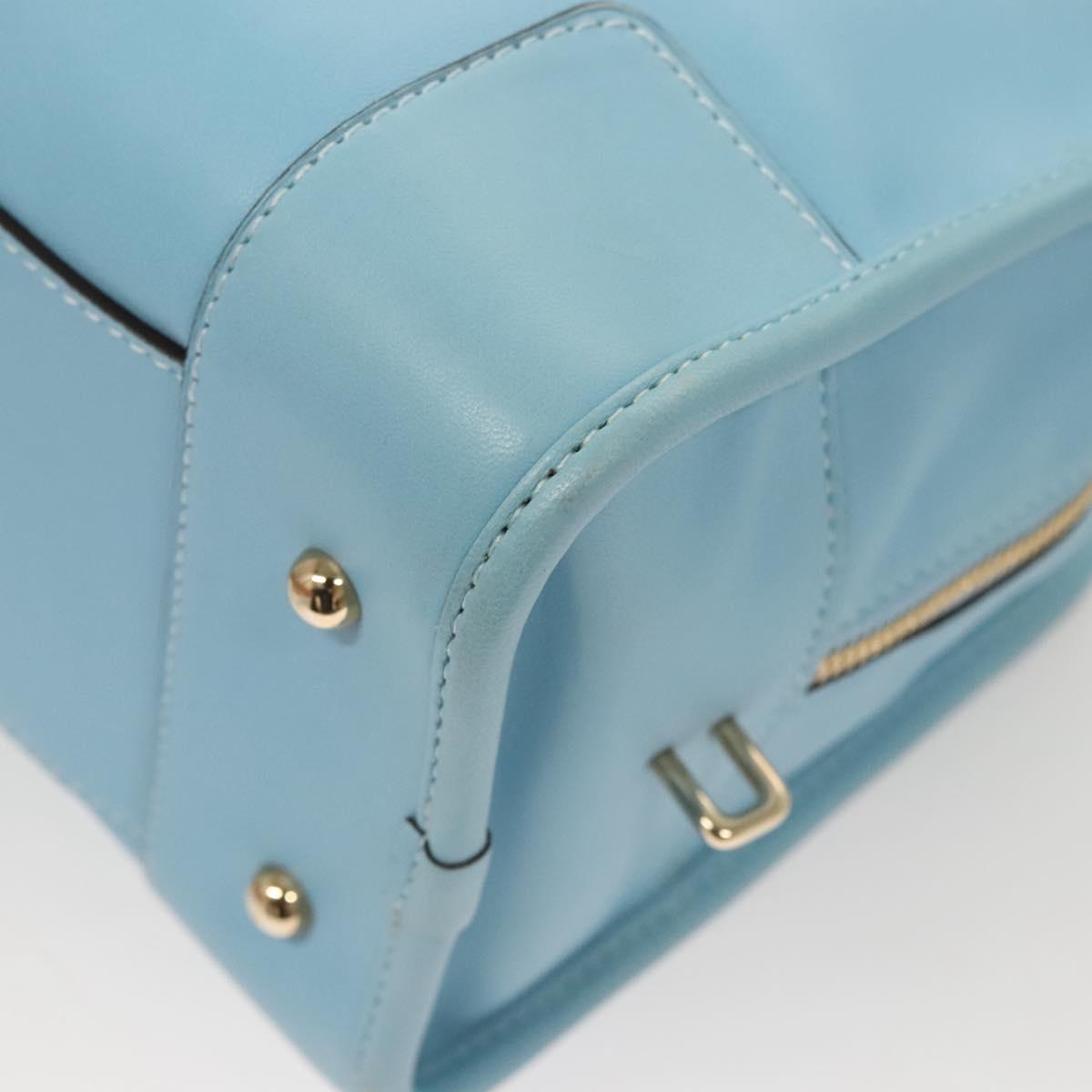 LOEWE Anagram Amazona 28 Hand Bag Leather Light Blue Gold Auth fm4572