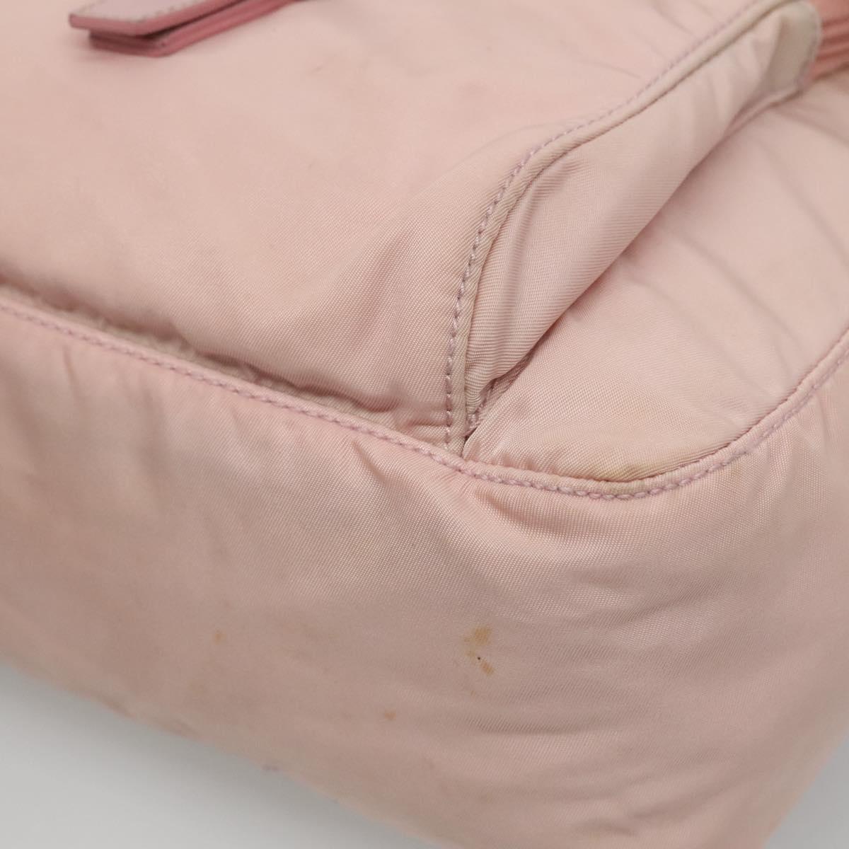 PRADA Shoulder Bag Nylon Pink Silver Auth fm4604