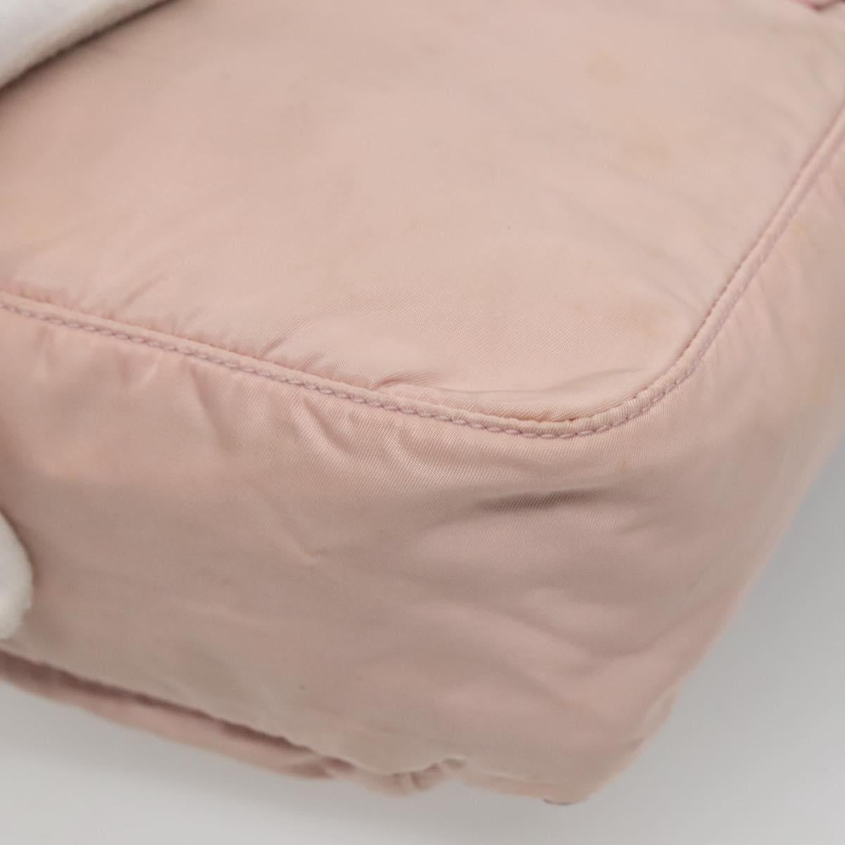 PRADA Shoulder Bag Nylon Pink Silver Auth fm4604