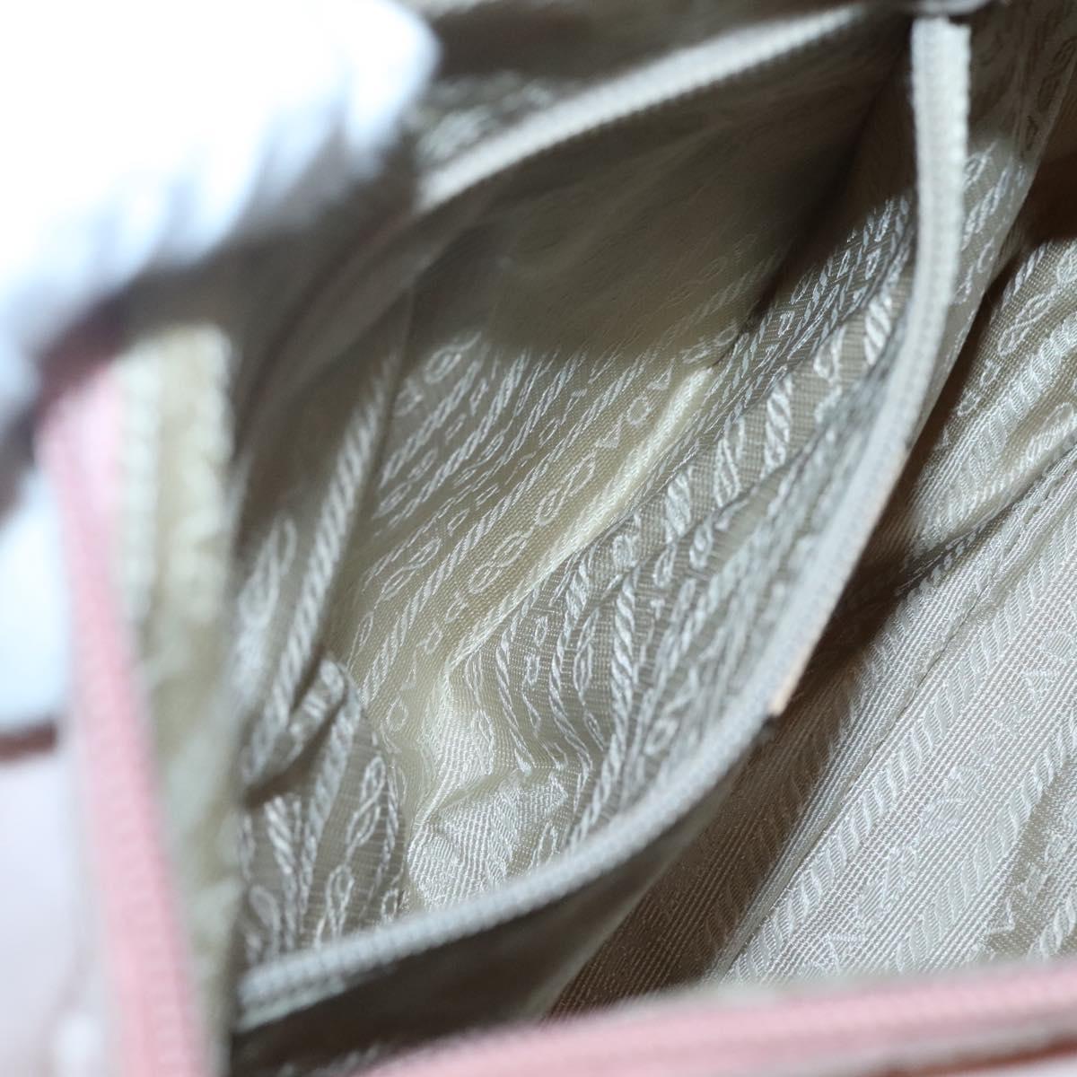 PRADA Shoulder Bag Nylon Pink Silver Auth fm4604