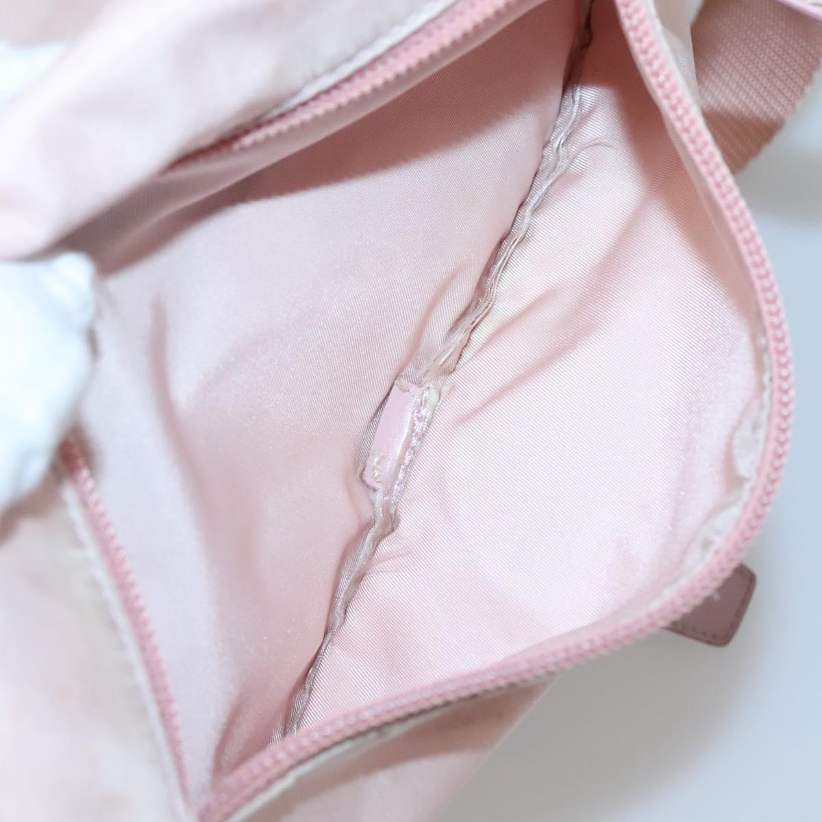 PRADA Shoulder Bag Nylon Pink Silver Auth fm4604