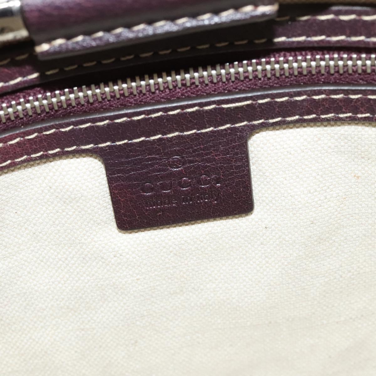 GUCCI Shoulder Bag Leather Wine Red Silver 247400 Auth fm4612