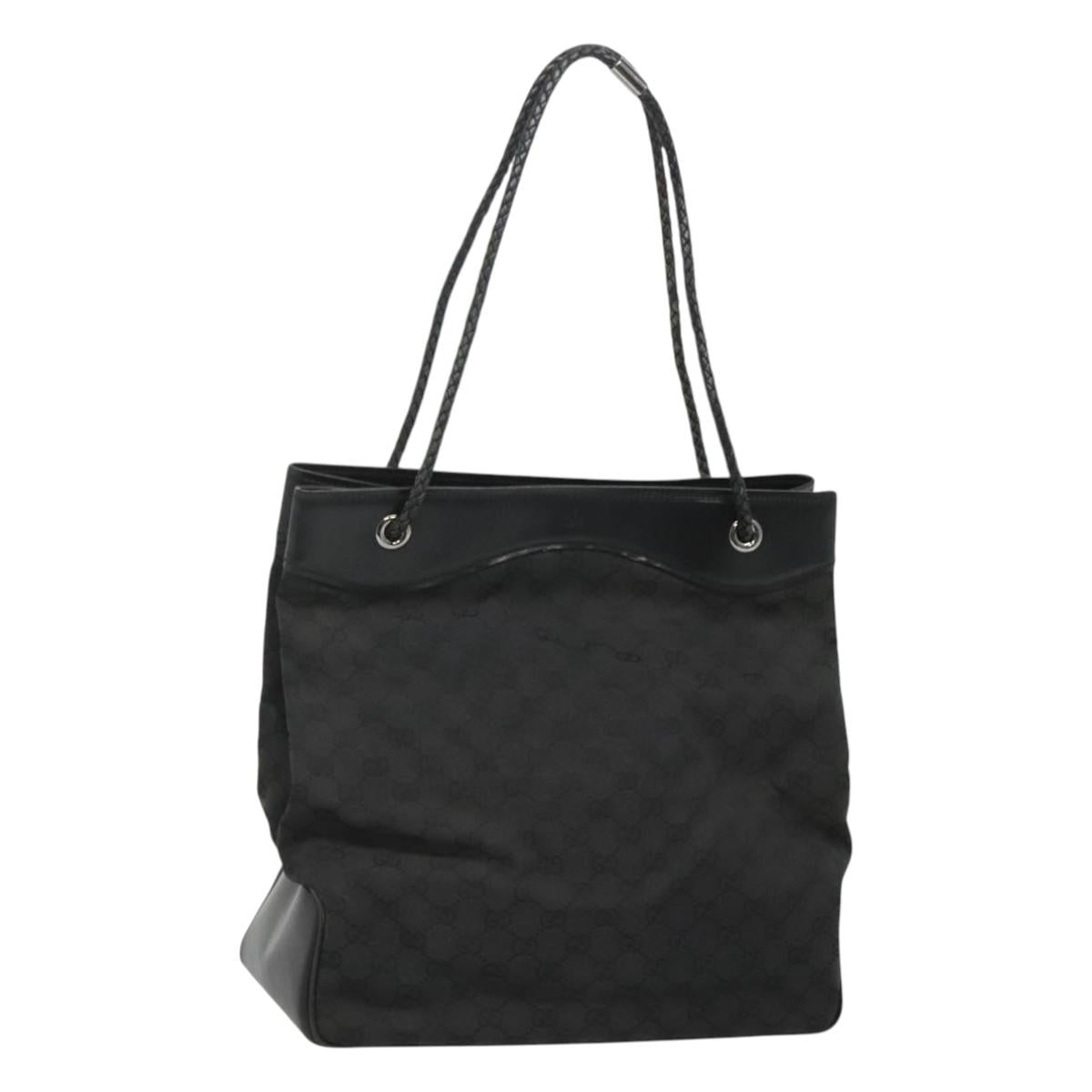 GUCCI GG Canvas Shoulder Bag Black 109141 Auth fm4617