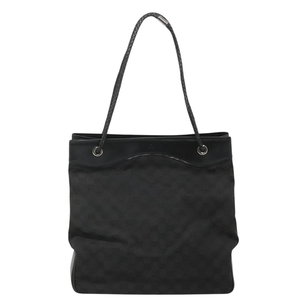 GUCCI GG Canvas Shoulder Bag Black 109141 Auth fm4617
