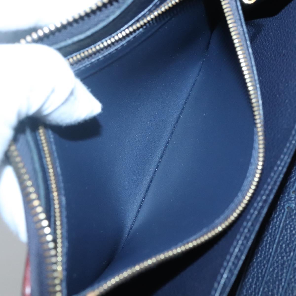 LOUIS VUITTON Empreinte Zippy Wallet Navy Marine Rouge M62121 LV Auth fm4618