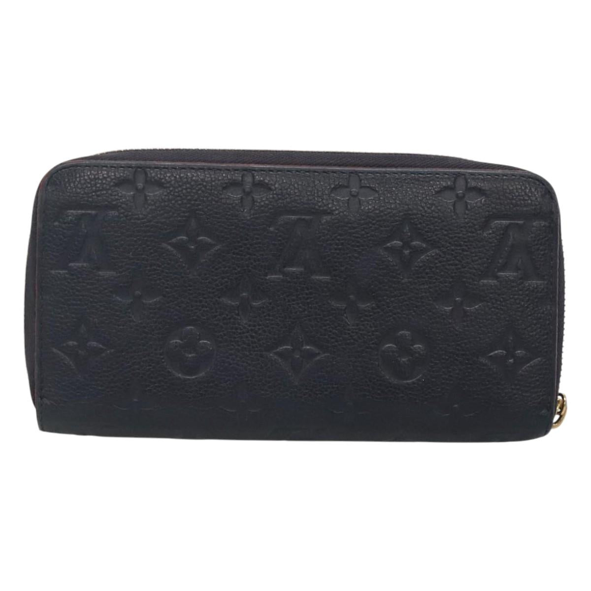 LOUIS VUITTON Empreinte Zippy Wallet Navy Marine Rouge M62121 LV Auth fm4618