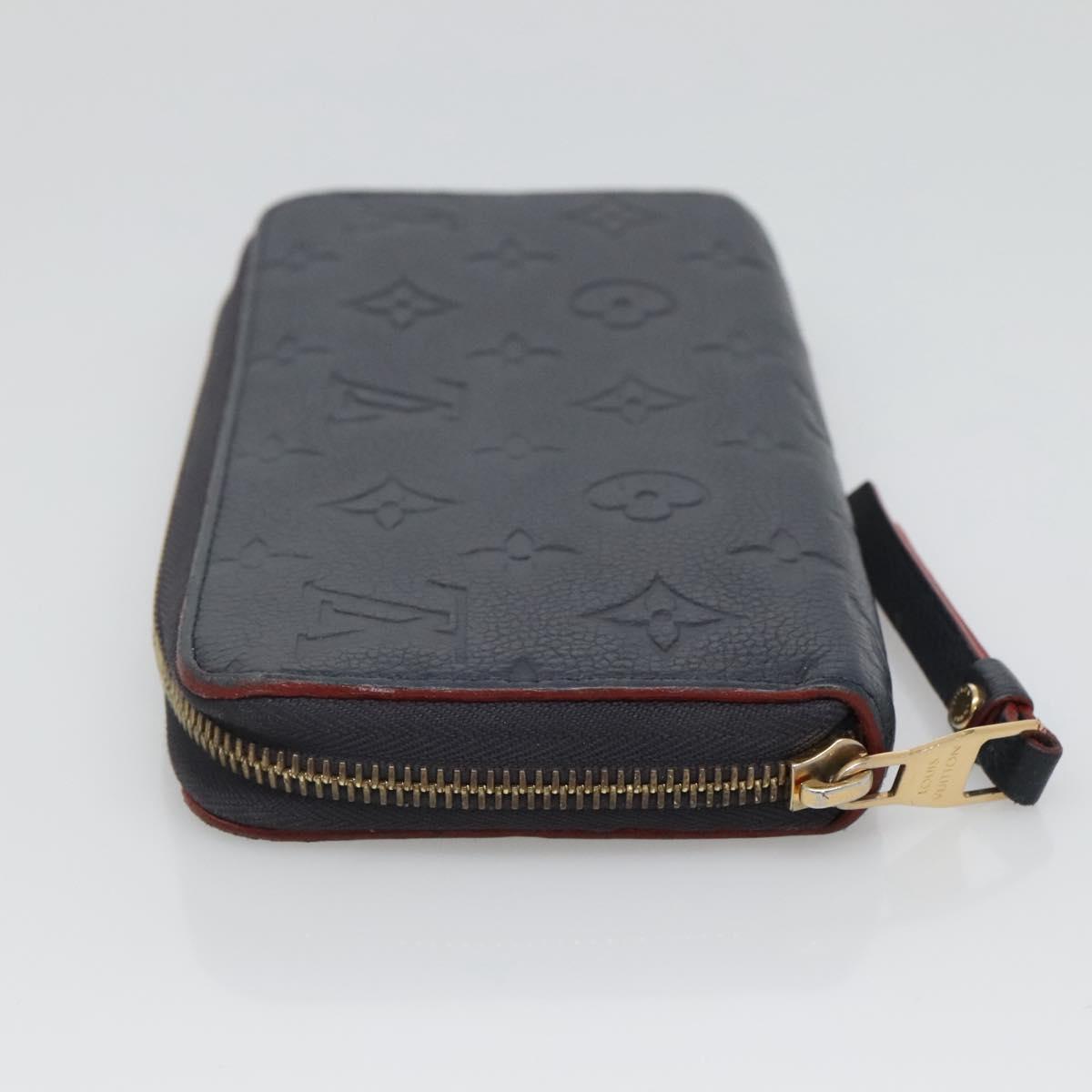 LOUIS VUITTON Empreinte Zippy Wallet Navy Marine Rouge M62121 LV Auth fm4618