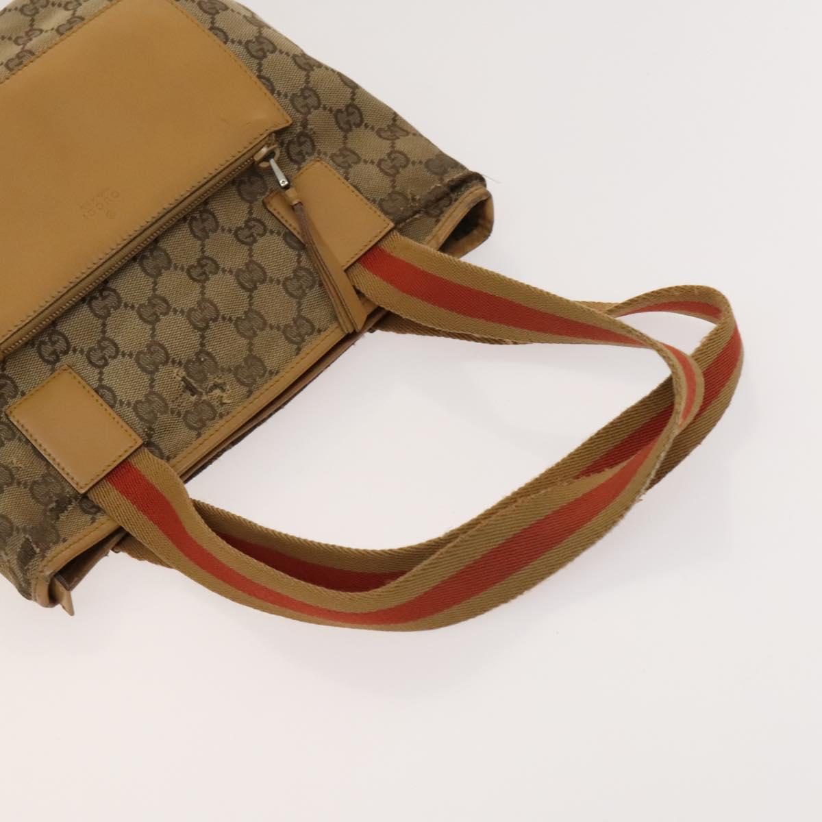 GUCCI GG Canvas Sherry Line Hand Bag 3Set Beige Black Red Auth fm4630