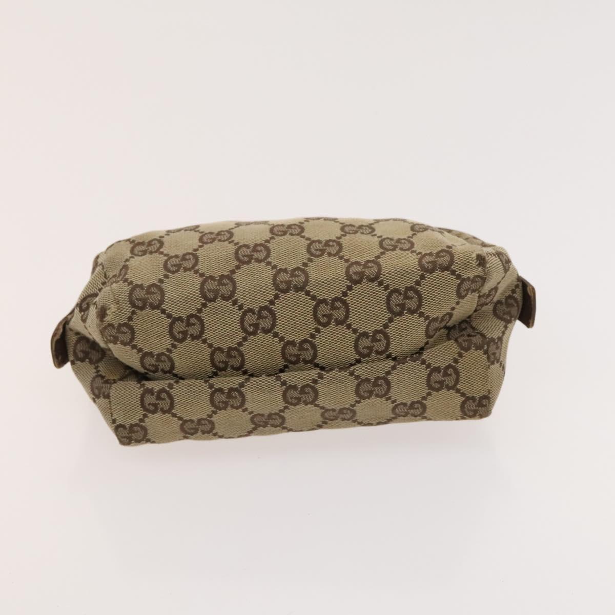 GUCCI GG Canvas Pouch Web Sherry Line Hand Bag 3Set Beige Red Auth fm4632