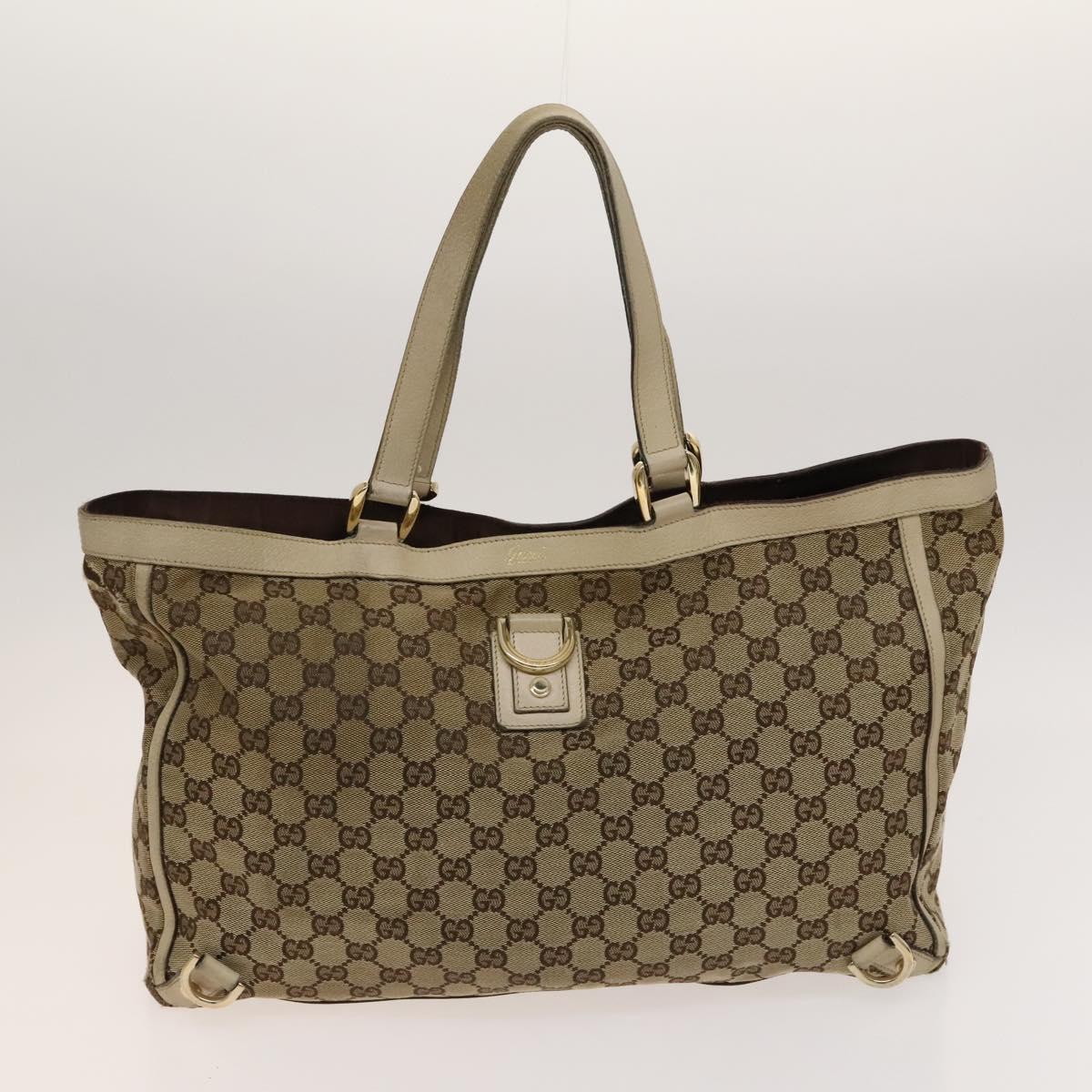 GUCCI GG Canvas Pouch Web Sherry Line Hand Bag 3Set Beige Red Auth fm4632