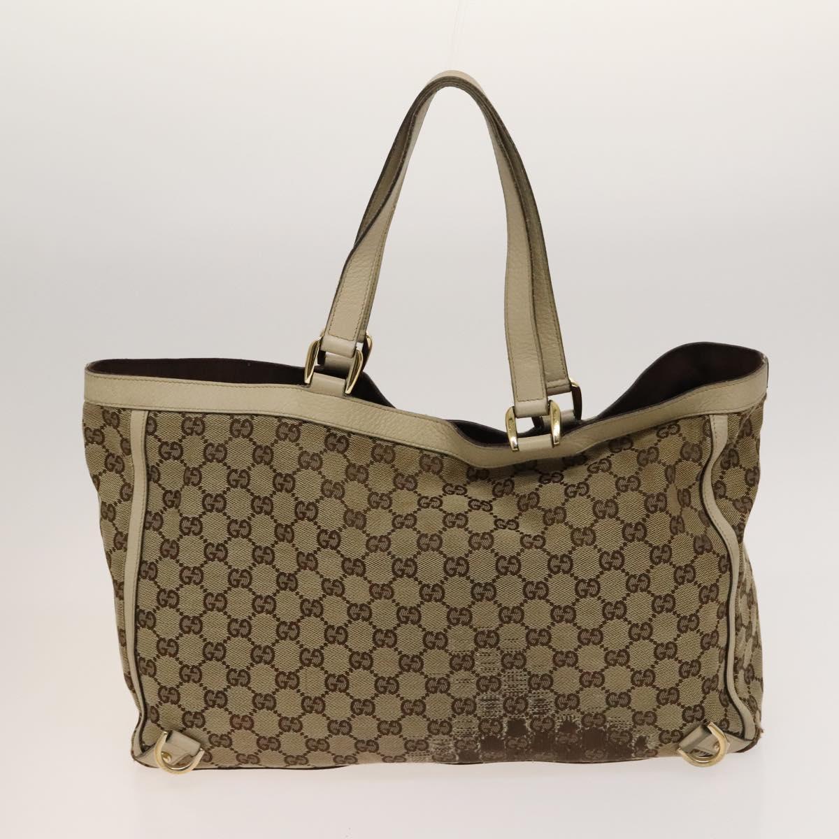 GUCCI GG Canvas Pouch Web Sherry Line Hand Bag 3Set Beige Red Auth fm4632