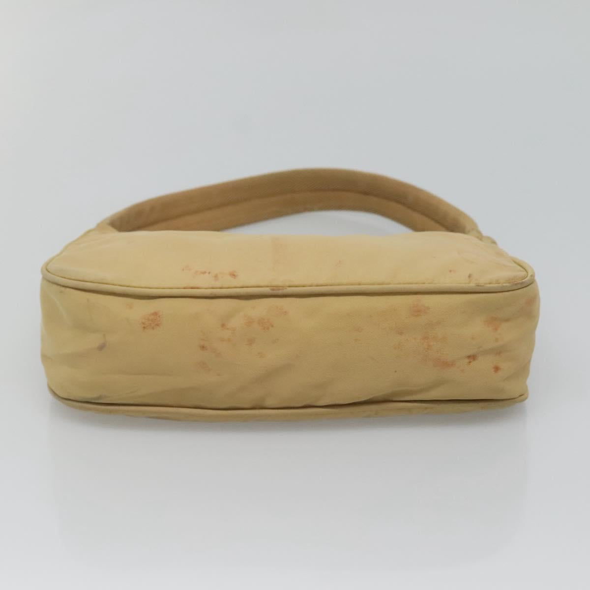 PRADA Accessory Pouch Nylon Beige Auth fm4643