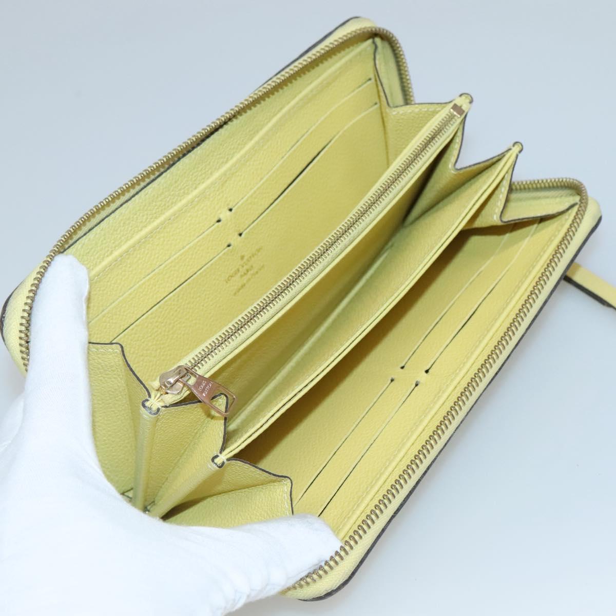 LOUIS VUITTON Monogram Empreinte Zippy Wallet Citrin M60572 LV Auth fm4645